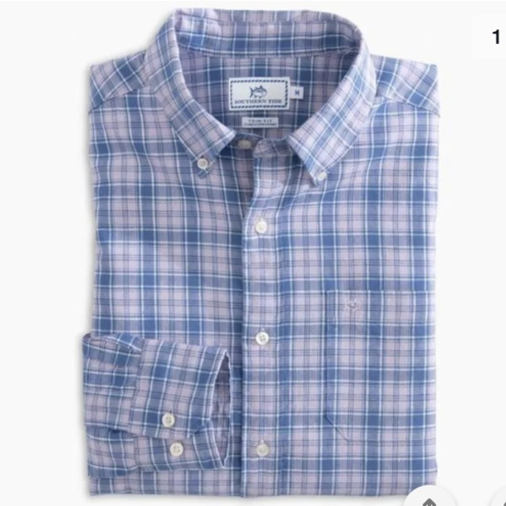 NWT Southern Tide Ocean Point Violet Fields Shirt